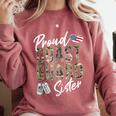 Proud Coast Guard Sister US Coast Guard Graduation Sister Comfort Colors Sweatshirt Crimson