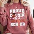 Proud Cousin Of a Football Senior 2026 Graduation Gifts Comfort Colors Sweatshirt Crimson