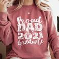 Proud Dad Of a 2021 Graduate Father Senior 21 Graduation Comfort Colors Sweatshirt Crimson