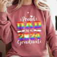 Proud Dad Of 2024 Graduate Class 2024 Graduation Family Comfort Colors Sweatshirt Crimson
