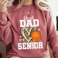 Proud Dad Of A 2026 Senior Basketball Graduation Leopard Comfort Colors Sweatshirt Crimson