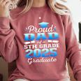 Proud Dad Of 5th Grade Graduate 2025 Elementary Graduation Comfort Colors Sweatshirt Crimson