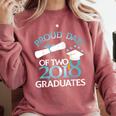 Proud Dad Of Two 2018 Graduates Twin Dads Graduation Comfort Colors Sweatshirt Crimson