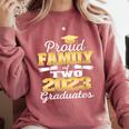 Proud Family Of Two 2023 Graduate Class 2023 Graduation Comfort Colors Sweatshirt Crimson