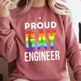 Proud Gay Engineer LGBTQ Rainbow Engineering Graduation Comfort Colors Sweatshirt Crimson