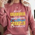 Proud Grandma Of 2023 College Graduate Family 23 Graduation Comfort Colors Sweatshirt Crimson