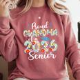 Proud Grandma Of a 2026 Graduate For Family Graduation Comfort Colors Sweatshirt Crimson