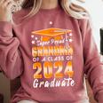 Proud Grandma Of A Class Of 2024 Matching Family Graduation Comfort Colors Sweatshirt Crimson
