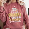 Proud Grandpa Of 5th Grade Graduate 2024 Family Graduation Comfort Colors Sweatshirt Crimson