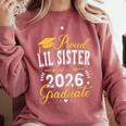 Proud Lil Sister Of a Class Of 2026 Graduate For Graduation Comfort Colors Sweatshirt Crimson