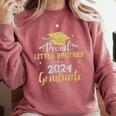 Proud Little Brother Class 2024 Graduate Senior Graduation Comfort Colors Sweatshirt Crimson