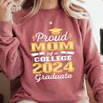 Proud Mom Of 2024 College Graduate Family 24 Graduation Comfort Colors Sweatshirt Crimson