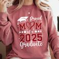 Proud Mom Of 2025 Senior Graduate Matching Family Graduation Comfort Colors Sweatshirt Crimson