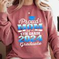 Proud Mom Of 5th Grade Graduate 2024 Elementary Graduation Comfort Colors Sweatshirt Crimson
