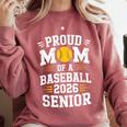 Proud Mom Of Baseball Senior 2026 Graduation Comfort Colors Sweatshirt Crimson