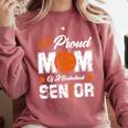 Proud Mom Of a Basketball Senior Class Of 2026 Graduation Comfort Colors Sweatshirt Crimson
