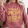 Proud Mom Of a Class Of 2024 Graduate Senior Graduation Comfort Colors Sweatshirt Crimson