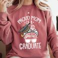 Proud Mom Of A Graduate Graduation Mama Mother Comfort Colors Sweatshirt Crimson