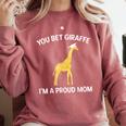 Proud Mom Graduation Shirt You Bet Giraffe Graduate Pun Comfort Colors Sweatshirt Crimson