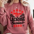 Proud Mom Of a Lacrosse Senior 2022 Graduation Comfort Colors Sweatshirt Crimson