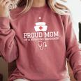 Proud Mom Of a Nursing Graduate Nurse Senior 2026 Graduation Comfort Colors Sweatshirt Crimson
