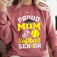 Proud Mom Of a Softball Senior Class Of 2026 Graduation Comfort Colors Sweatshirt Crimson