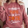 Proud PAPA Of 2026 Senior Basketball Student Graduation Comfort Colors Sweatshirt Crimson