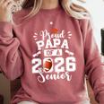 Proud Papa Of A 2026 Senior Football Graduation Dad Comfort Colors Sweatshirt Crimson