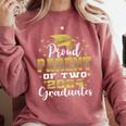 Proud Parent Of Two 2024 Graduate Class 2024 Graduation Premium Comfort Colors Sweatshirt Crimson