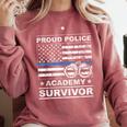Proud Police Academy Survivor Graduation Comfort Colors Sweatshirt Crimson