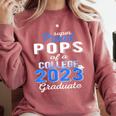 Proud Pops Of 2023 College Graduate Family 23 Graduation Comfort Colors Sweatshirt Crimson