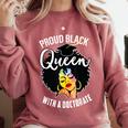 Proud Queen PhD Doctorate Degree Graduation Woman Girl Comfort Colors Sweatshirt Crimson