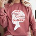 Proud Queen Shirt PhD Graduation Afro Doctorate Comfort Colors Sweatshirt Crimson