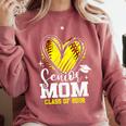 Proud Senior Mom Class Of 2026 Softball Graduation Heart Comfort Colors Sweatshirt Crimson