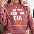 Proud Senior Tia 2026 Graduation Basketball Player Comfort Colors Sweatshirt Crimson