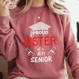 Proud Sister Of a 2019 Senior Graduation Family Comfort Colors Sweatshirt Crimson