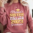 Proud Sister Of 2023 College Graduate Family 23 Graduation Comfort Colors Sweatshirt Crimson