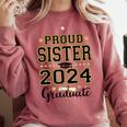Proud Sister Of A 2024 Graduate Senior Graduation Comfort Colors Sweatshirt Crimson