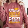 Proud Sister Of a Class Of 2021 Graduate Senior Graduation Comfort Colors Sweatshirt Crimson