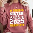 Proud Sister Of a Class Of 2025 Graduate Family Graduation Comfort Colors Sweatshirt Crimson