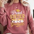Proud Sister Of a Class Of 2026 Graduate Senior Graduation Comfort Colors Sweatshirt Crimson