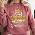Proud Sister Of Two 2025 Graduates Graduation Family Comfort Colors Sweatshirt Crimson