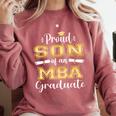 Proud Son Of 2023 Class MBA Graduate Family Graduation Comfort Colors Sweatshirt Crimson
