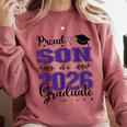 Proud Son Of a Class Of 2026 Graduate For Graduation Comfort Colors Sweatshirt Crimson