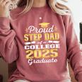 Proud Step Dad Of 2025 College Graduate Family 25 Graduation Comfort Colors Sweatshirt Crimson