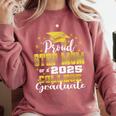 Proud Step Mom Of 2025 College Graduate Family 24 Graduation Comfort Colors Sweatshirt Crimson