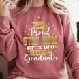 Proud Step Mom Of Two 2024 Graduate Class 2024 Graduation Comfort Colors Sweatshirt Crimson