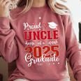 Proud Uncle Of a Class Of 2025 Graduate For Graduation Comfort Colors Sweatshirt Crimson