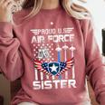 Proud US Air Force Sister Flag Air Force Graduation Sister Comfort Colors Sweatshirt Crimson