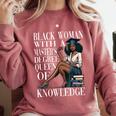 Queen Masters Degree Graduation Educated Melanin Grad Comfort Colors Sweatshirt Crimson